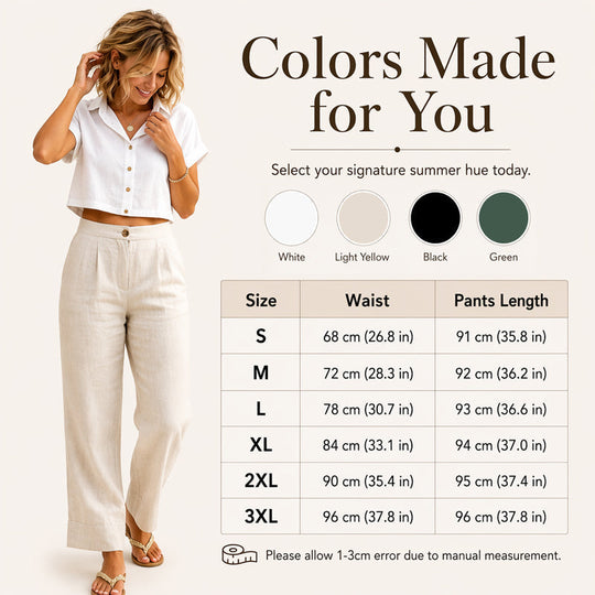 🥳2026 HOT SALE🥳 50% OFF!  🎁Women's Cotton Linen Straight Leg Pants