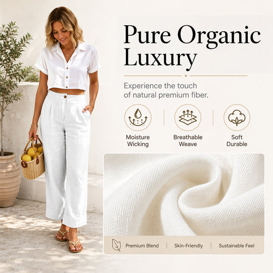 🥳2026 HOT SALE🥳 50% OFF!  🎁Women's Cotton Linen Straight Leg Pants