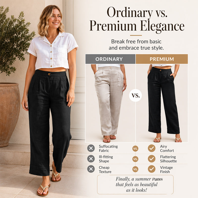 🥳2026 HOT SALE🥳 50% OFF!  🎁Women's Cotton Linen Straight Leg Pants