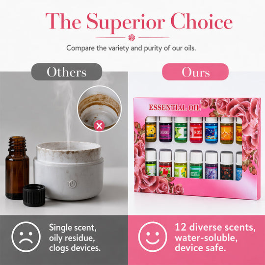 🔥Limited Time 66% Off！🎁🌺The fresh scent lifts your mood！🌷12-Pack Water Soluble Essential Oils Set