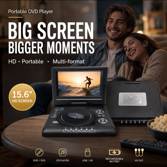 📺 68% OFF !!!💿7.8" HD Portable DVD/EVD Player – Large Screen, Rechargeable & Compatible with DVD/CD/USB/SD – Perfect for Home & Travel