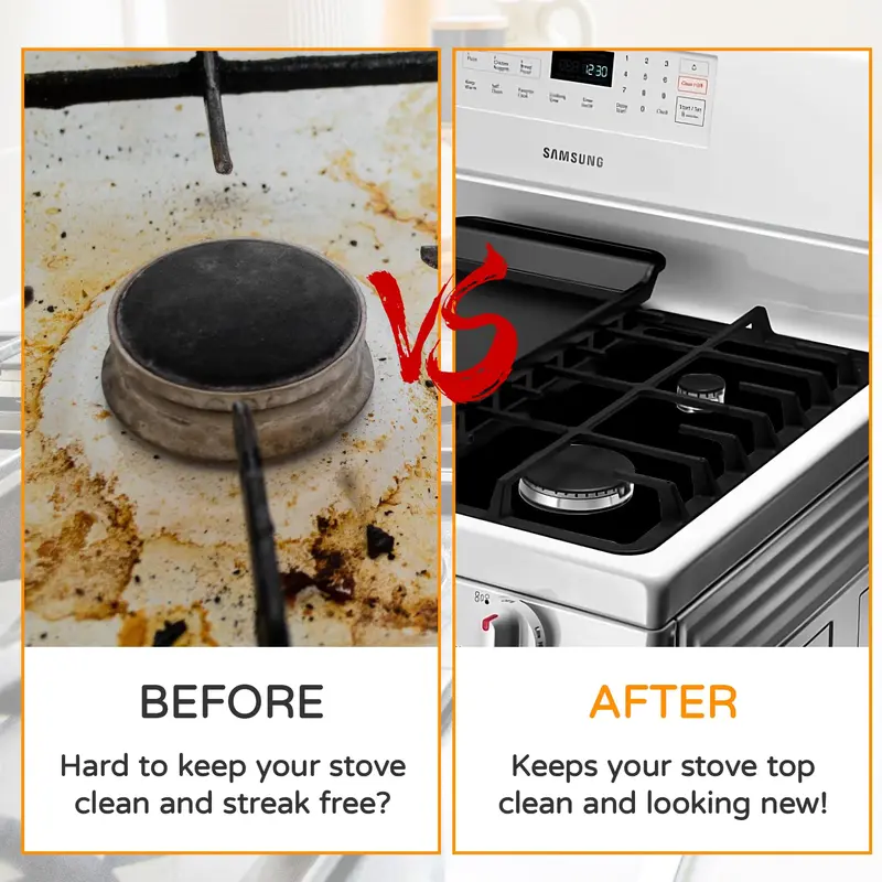 🍳 Hot Sale 50% OFF 🔥Stop Scrubbing Burnt-On Grease – Reusable Gas Hob Protectors, Heat-Resistant to 260°C