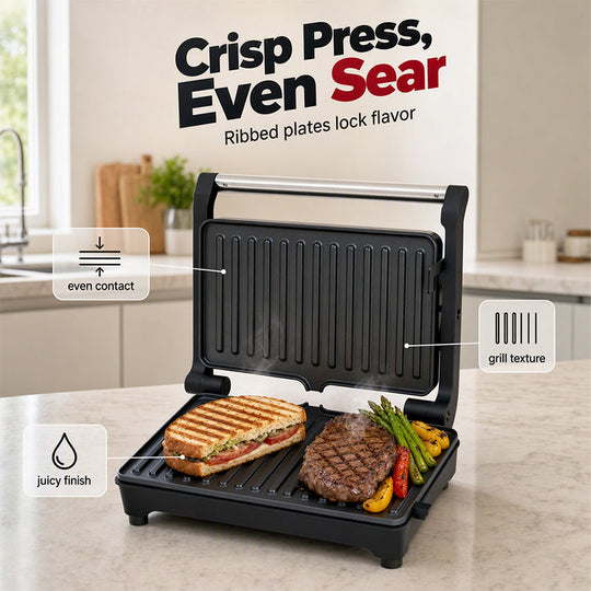 ⏰ LIMITED TIME 50% OFF! 🔥Electric Sandwich Press and Panini Maker with 180-Degree Flat Grill