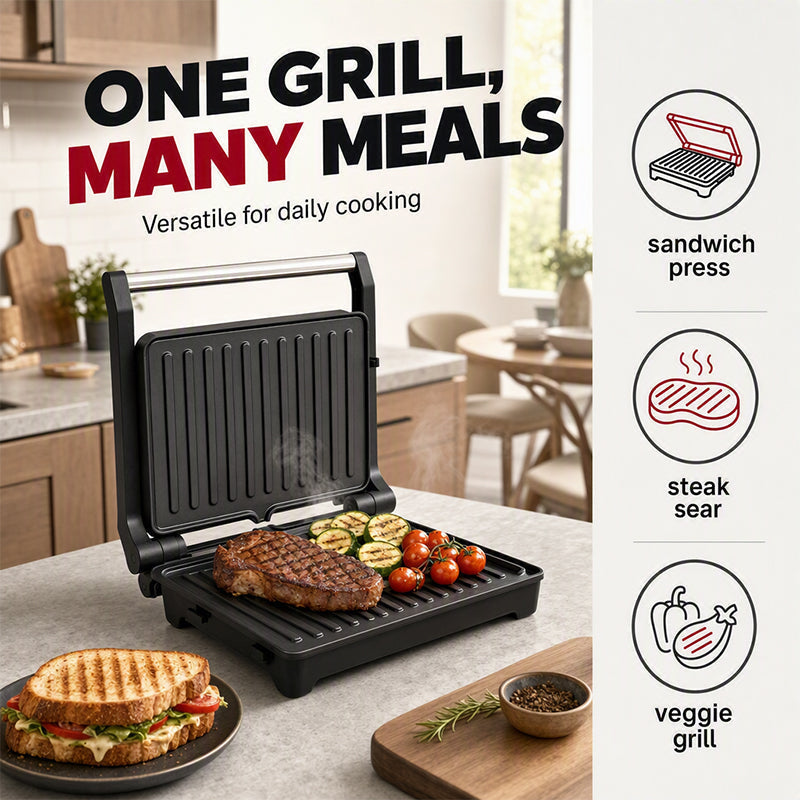 ⏰ LIMITED TIME 50% OFF! 🔥Electric Sandwich Press and Panini Maker with 180-Degree Flat Grill