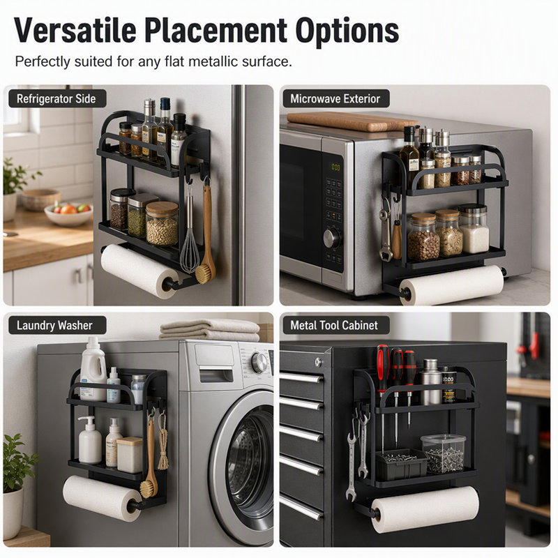 🧲Magnetic Fridge Organizer Rack
