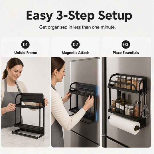 🧲Magnetic Fridge Organizer Rack