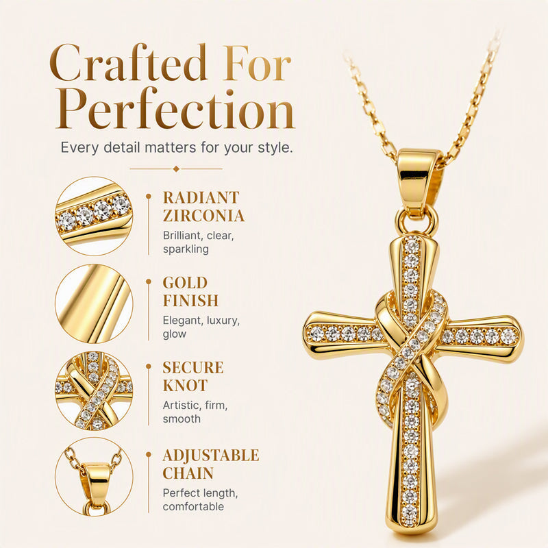 💫 LIMITED TIME 50% OFF! Women's Sparkling Twisted Knot Cross Pendant Necklace – Elegant Faith-Inspired Design with Brilliant Shine ✨