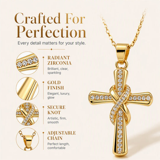 💫 LIMITED TIME 50% OFF! Women's Sparkling Twisted Knot Cross Pendant Necklace – Elegant Faith-Inspired Design with Brilliant Shine ✨