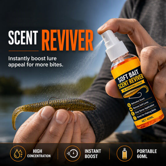 🎣50% OFF NOW! Soft Bait Scent Booster Spray High‑Concentration Fishing Lure Scent Reviver, Portable Instant Attractant Spray for Fresh & Saltwater Soft Baits
