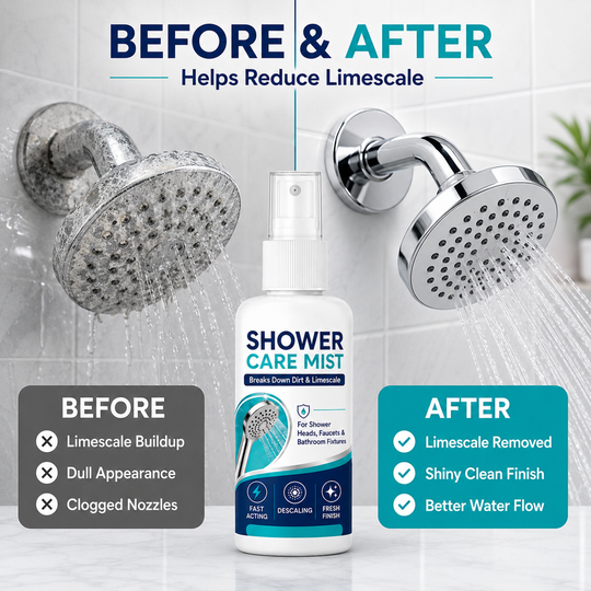 🥳2026 HOT SALE🥳💞50K+ SOLD! 🚿✨ 50% OFF! Fast-Acting Shower Limescale Remover Spray – Dissolves stubborn mineral deposits & hard water stains. Restores water flow & shine – just spray & wipe! 🧼💪