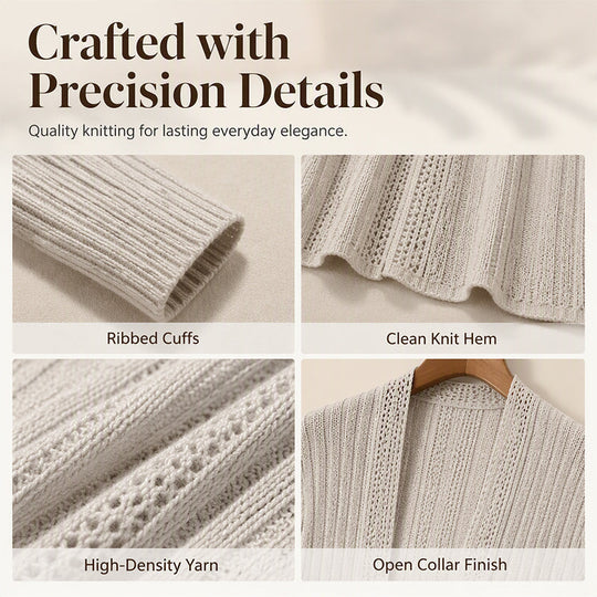 🌸 NEW ARRIVAL – 50% OFF 🧥 Elegant Textured Open Cardigan – Soft, Effortless & Easy to Style Every Day ✨