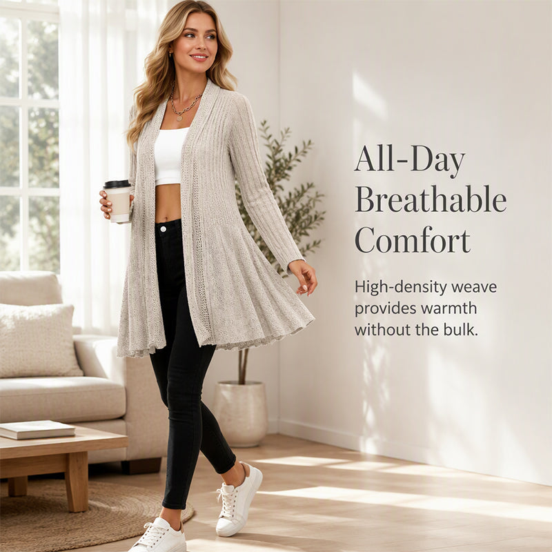 🌸 NEW ARRIVAL – 50% OFF 🧥 Elegant Textured Open Cardigan – Soft, Effortless & Easy to Style Every Day ✨