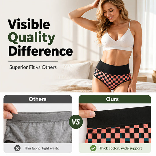 💖LIMITED OFFER – Buy 1 Get 3 Packs✨Women's High Waisted Cotton Panties,👍Soft & Breathable& Comfortable & Stretchy Full Coverage Briefs for Everyday Wear
