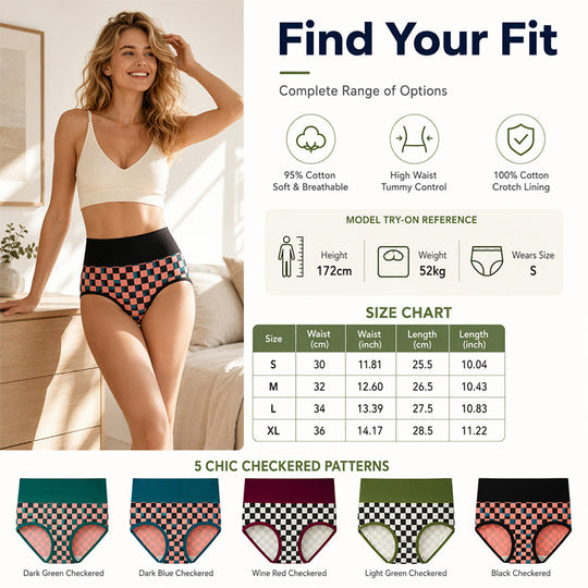 💖LIMITED OFFER – Buy 1 Get 3 Packs✨Women's High Waisted Cotton Panties,👍Soft & Breathable& Comfortable & Stretchy Full Coverage Briefs for Everyday Wear