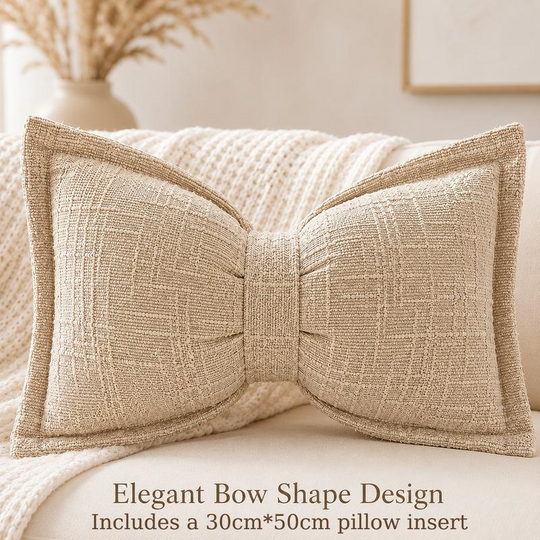 🎀 30% OFF NOW! 🛋️ Soft Chenille Bow-Shaped Throw Pillow – Ultra-soft, plush & decorative – Perfect for sofas, beds & cozy corners ✨