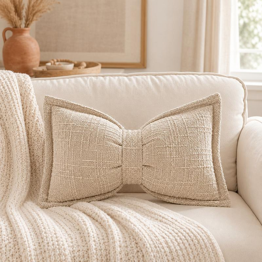 🎀 30% OFF NOW! 🛋️ Soft Chenille Bow-Shaped Throw Pillow – Ultra-soft, plush & decorative – Perfect for sofas, beds & cozy corners ✨