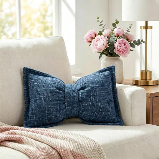 🎀 30% OFF NOW! 🛋️ Soft Chenille Bow-Shaped Throw Pillow – Ultra-soft, plush & decorative – Perfect for sofas, beds & cozy corners ✨