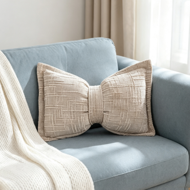 🎀 30% OFF NOW! 🛋️ Soft Chenille Bow-Shaped Throw Pillow – Ultra-soft, plush & decorative – Perfect for sofas, beds & cozy corners ✨