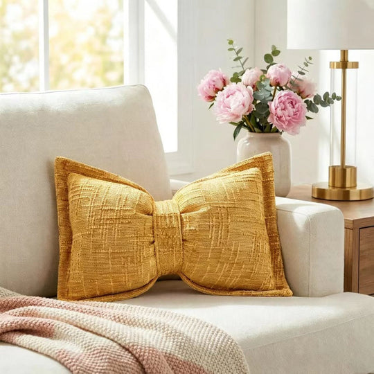 🎀 30% OFF NOW! 🛋️ Soft Chenille Bow-Shaped Throw Pillow – Ultra-soft, plush & decorative – Perfect for sofas, beds & cozy corners ✨