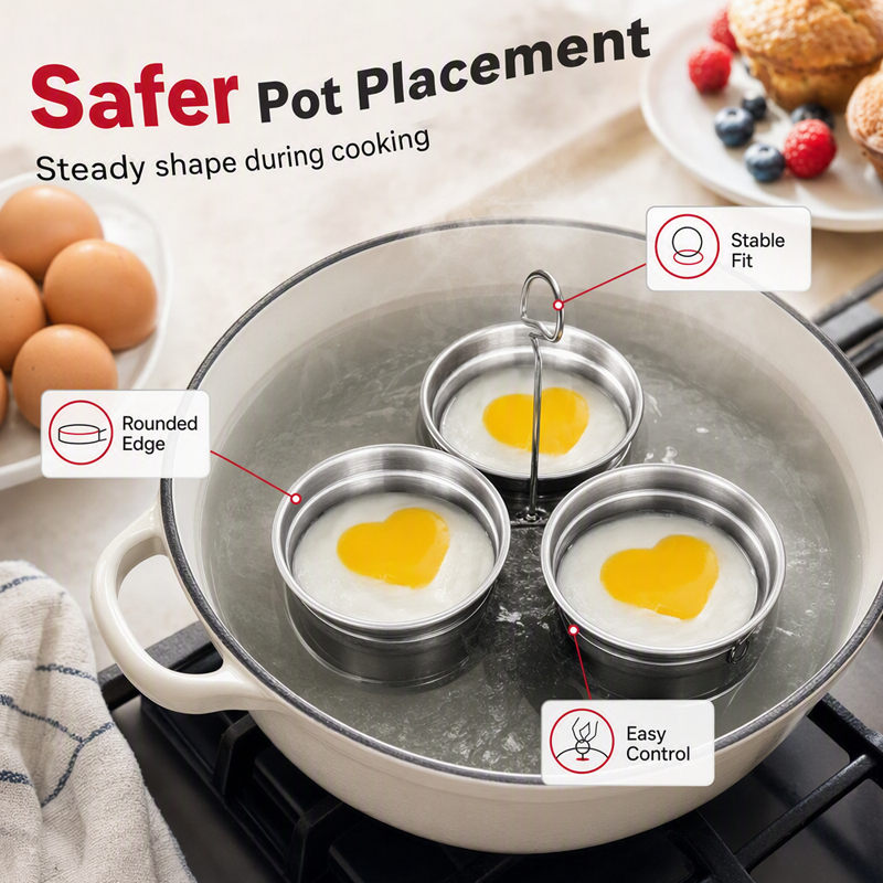 🎁2026 New Arrivals 30% OFF💥3-in-1 Stainless Steel Egg Poacher – Poach, Steam, Bake – 304 Steel, Non-Stick Release, One Pan, Endless Breakfasts ✨