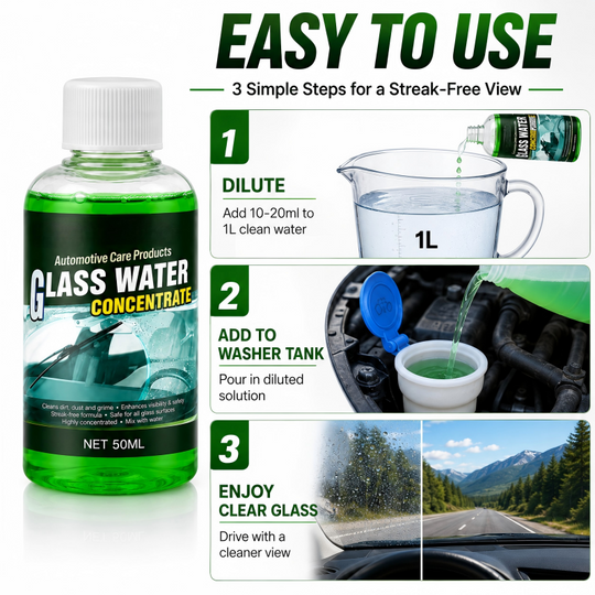 🥳2026 HOT SALE🥳💞50K+ SOLD! 💧✨ 30% OFF! Glass Concentrate – 10ml makes 1L, cuts bugs & grime, streak-free. 1 bottle = 50L. From £6.99 – lowest price online! 🚗💪