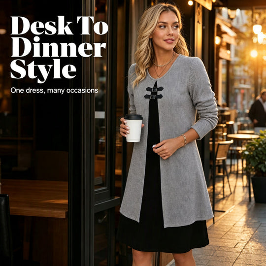 💗LAST DAY SALE 60% OFF⚡50K+ SOLD💕Women's Casual Ribbed Knit Long Sleeve Dress