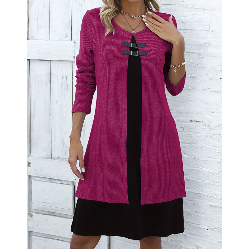💗LAST DAY SALE 60% OFF⚡50K+ SOLD💕Women's Casual Ribbed Knit Long Sleeve Dress