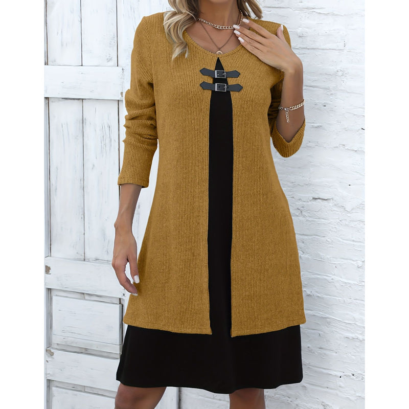 💗LAST DAY SALE 60% OFF⚡50K+ SOLD💕Women's Casual Ribbed Knit Long Sleeve Dress
