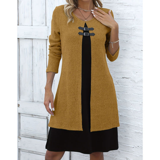 💗LAST DAY SALE 60% OFF⚡50K+ SOLD💕Women's Casual Ribbed Knit Long Sleeve Dress