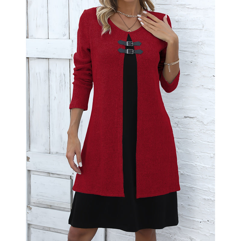 💗LAST DAY SALE 60% OFF⚡50K+ SOLD💕Women's Casual Ribbed Knit Long Sleeve Dress