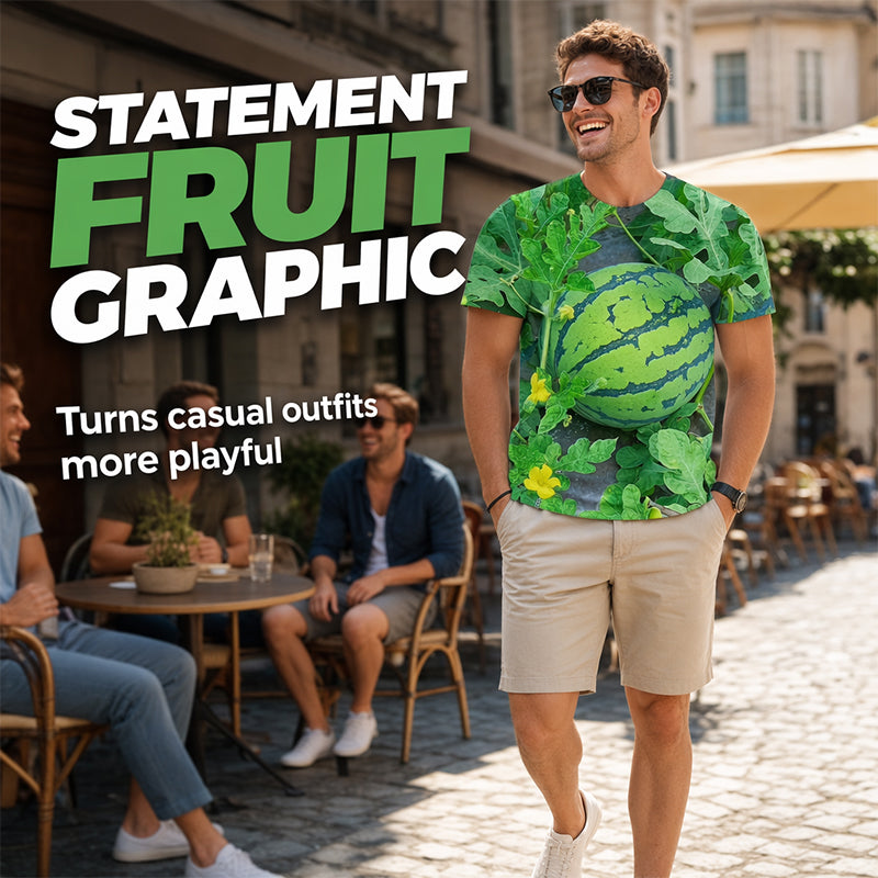 🍉 Funny Watermelon Print T-Shirt