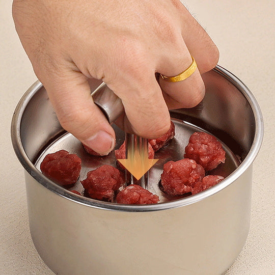 🥳2026 HOT SALE🥳💞50K+ SOLD! 🍲✨ 30% OFF! Stainless Steel Meatball Mould – 304 stainless steel, rust-resistant & long-lasting. 6 or 12 holes – perfectly uniform meatballs every time! 🥩💪