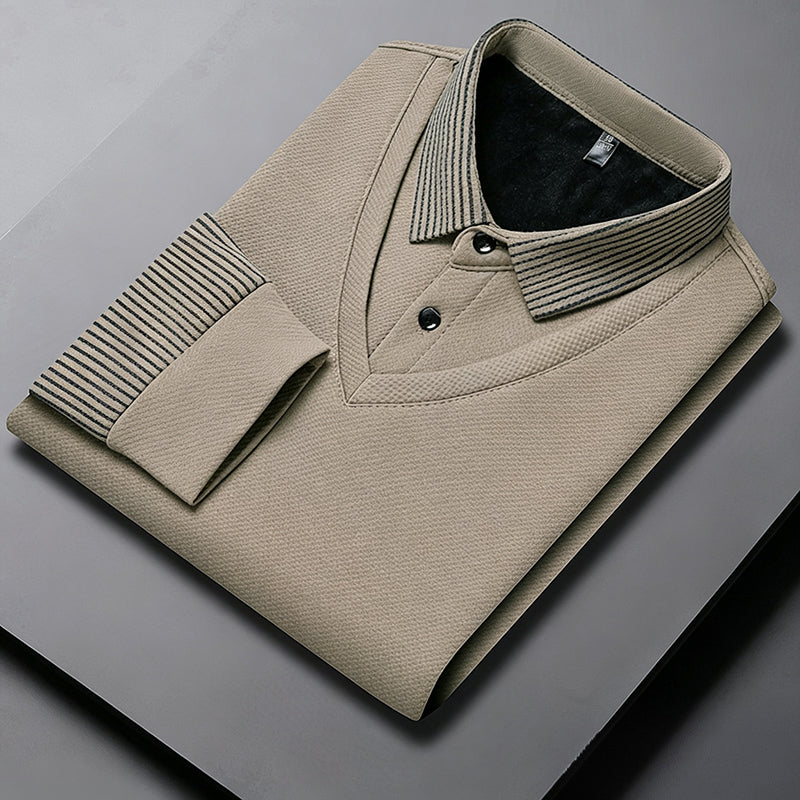 👕Men's False Two-Piece Long Sleeve Top – Smart Casual Two-Piece Look Without The Fuss