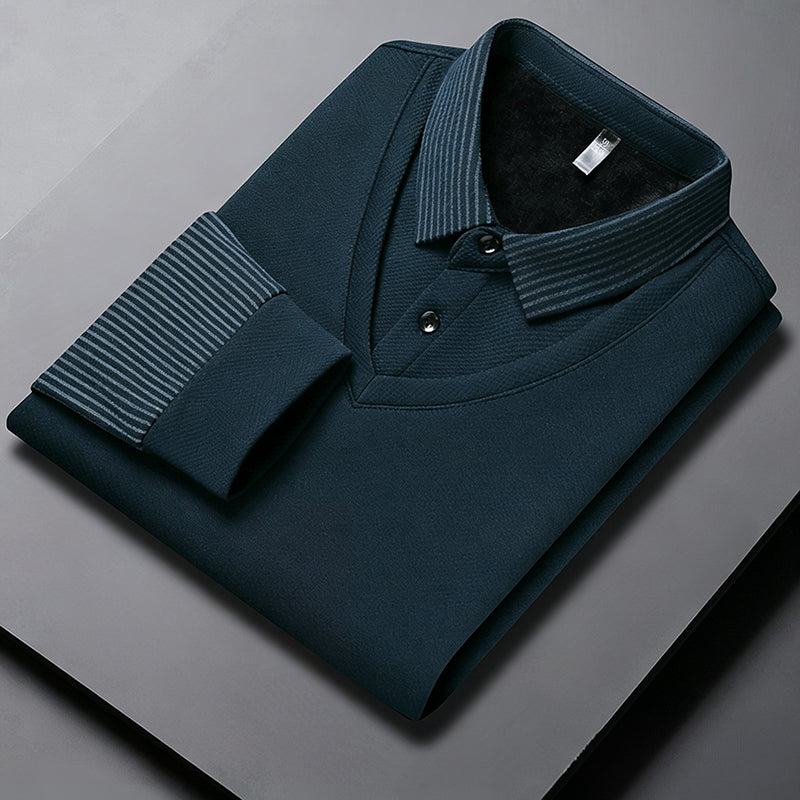 👕Men's False Two-Piece Long Sleeve Top – Smart Casual Two-Piece Look Without The Fuss