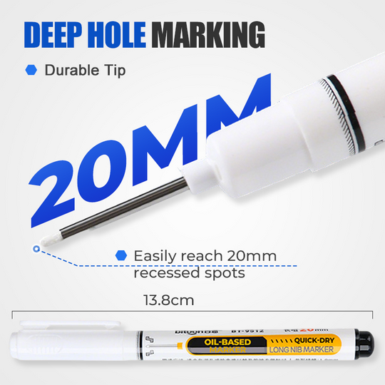 🖊️30% OFF NOW! Precision Tip Quick‑Dry Oil‑Based Marker Pen, 10 Pcs 5 Colors Long Nib Markers, Waterproof Oil Markers for Wood, Metal, Plastic, Industrial Marking & DIY Craft