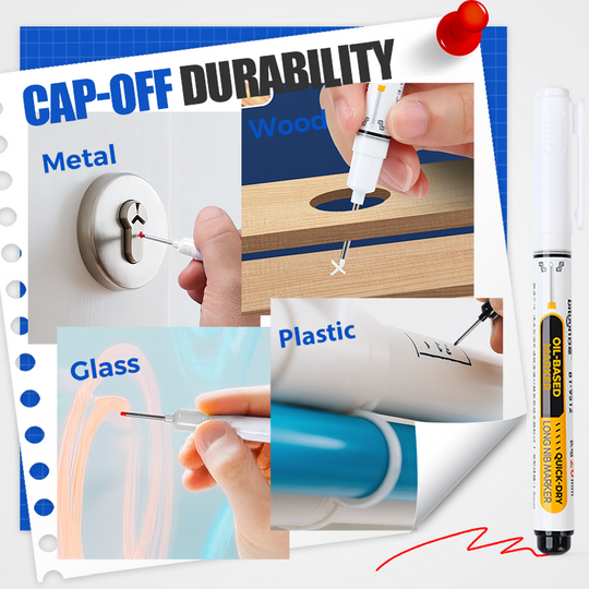 🖊️30% OFF NOW! Precision Tip Quick‑Dry Oil‑Based Marker Pen, 10 Pcs 5 Colors Long Nib Markers, Waterproof Oil Markers for Wood, Metal, Plastic, Industrial Marking & DIY Craft