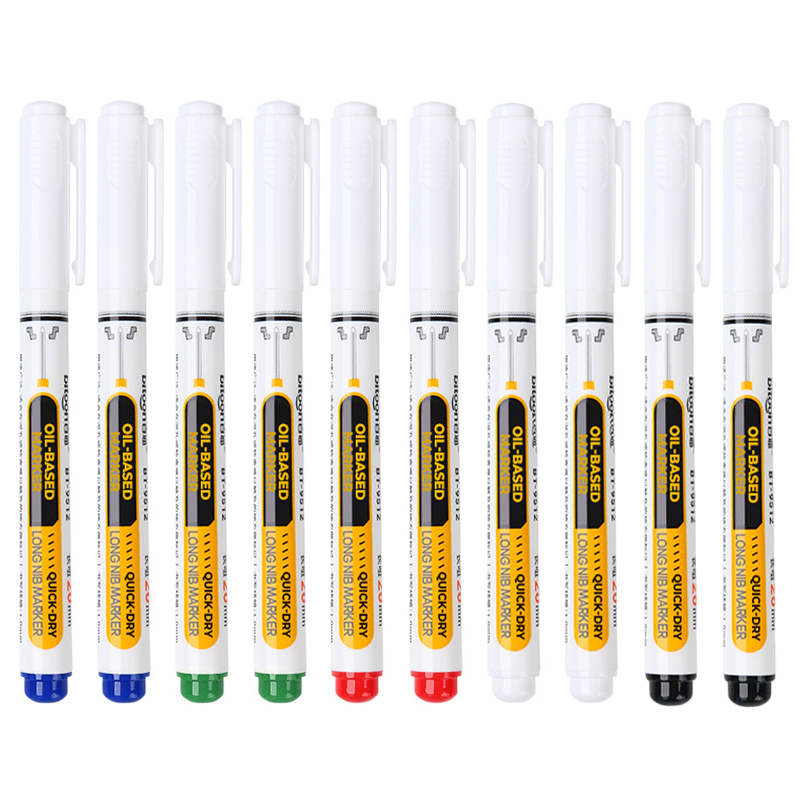 🖊️30% OFF NOW! Precision Tip Quick‑Dry Oil‑Based Marker Pen, 10 Pcs 5 Colors Long Nib Markers, Waterproof Oil Markers for Wood, Metal, Plastic, Industrial Marking & DIY Craft