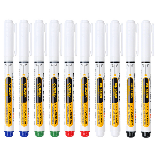 🖊️30% OFF NOW! Precision Tip Quick‑Dry Oil‑Based Marker Pen, 10 Pcs 5 Colors Long Nib Markers, Waterproof Oil Markers for Wood, Metal, Plastic, Industrial Marking & DIY Craft
