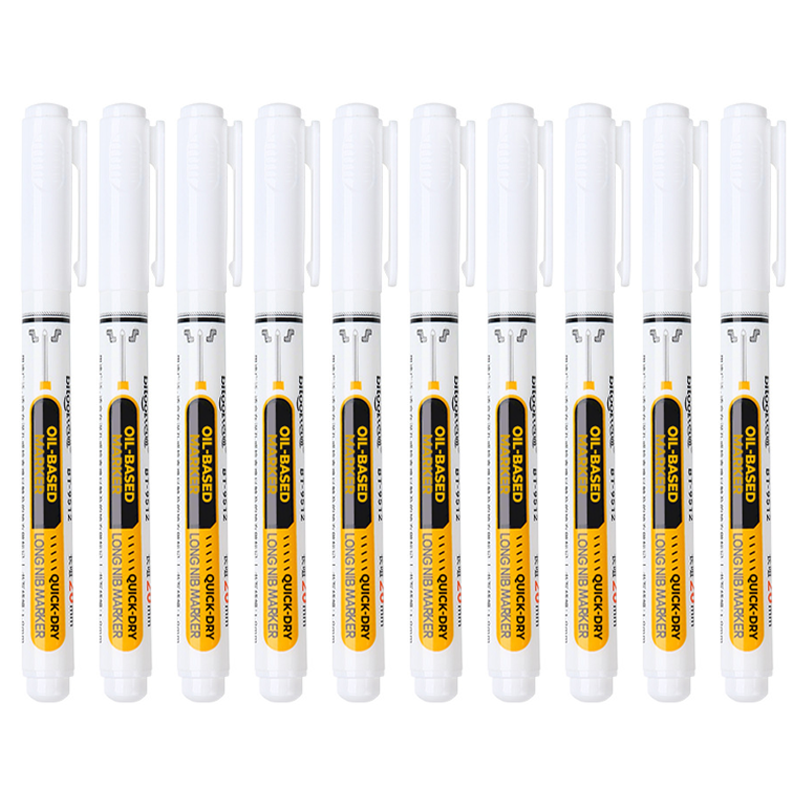 🖊️30% OFF NOW! Precision Tip Quick‑Dry Oil‑Based Marker Pen, 10 Pcs 5 Colors Long Nib Markers, Waterproof Oil Markers for Wood, Metal, Plastic, Industrial Marking & DIY Craft