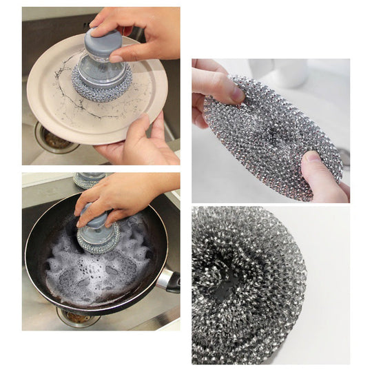 🥳HOT SALE🥳💞10K+ SOLD! Scrub Grease Instantly! No-Scratch Built-In Soap Dish Brush