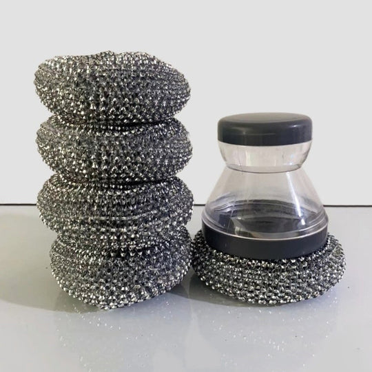 🥳HOT SALE🥳💞10K+ SOLD! Scrub Grease Instantly! No-Scratch Built-In Soap Dish Brush
