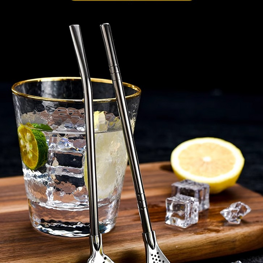 📢📢50% OFF !! ⏰304 Stainless Steel 2-in-1 Straw Spoon