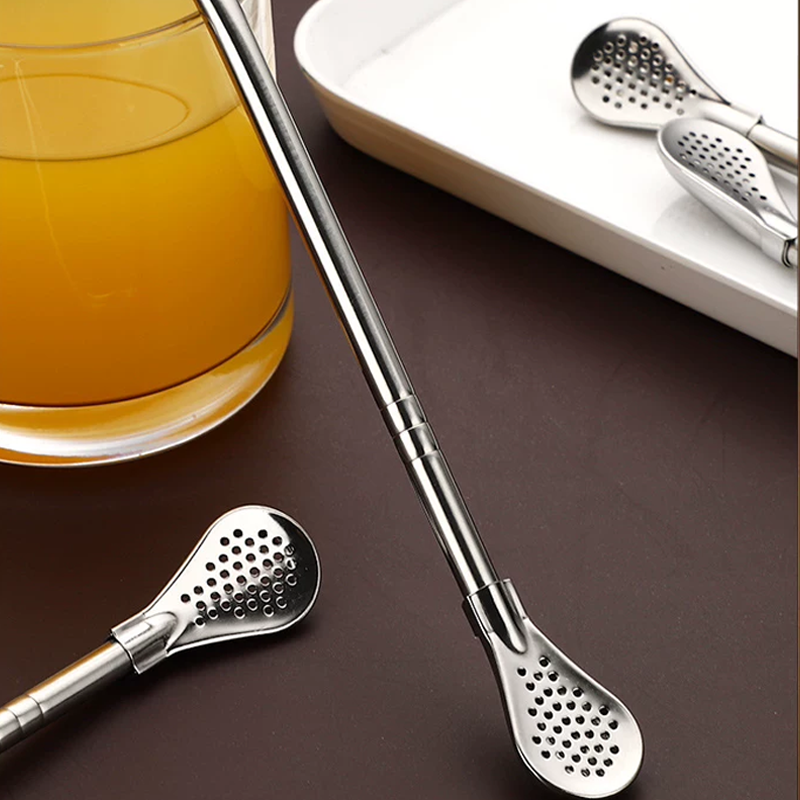 📢📢50% OFF !! ⏰304 Stainless Steel 2-in-1 Straw Spoon
