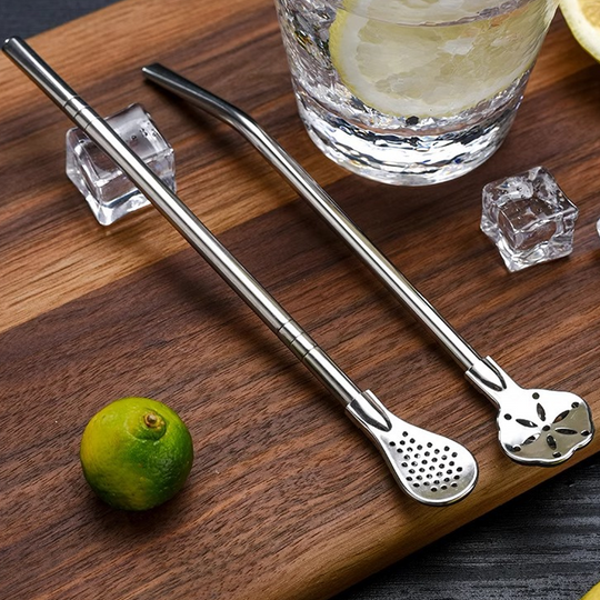📢📢50% OFF !! ⏰304 Stainless Steel 2-in-1 Straw Spoon