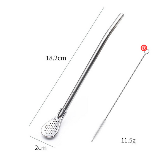 📢📢50% OFF !! ⏰304 Stainless Steel 2-in-1 Straw Spoon