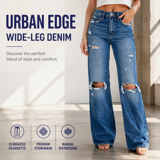 Women's Chic High Waisted Ripped Jeans