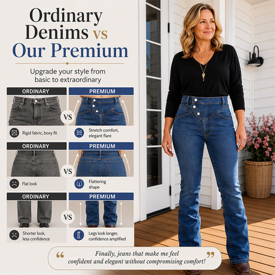 💖 Latest Design | Women's High-Waisted Crossover Asymmetric Jeans