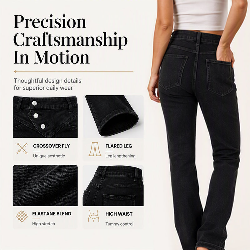 💖 Latest Design | Women's High-Waisted Crossover Asymmetric Jeans