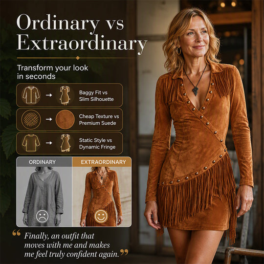 Women's Fringe Slim Fit Long Sleeve Dress