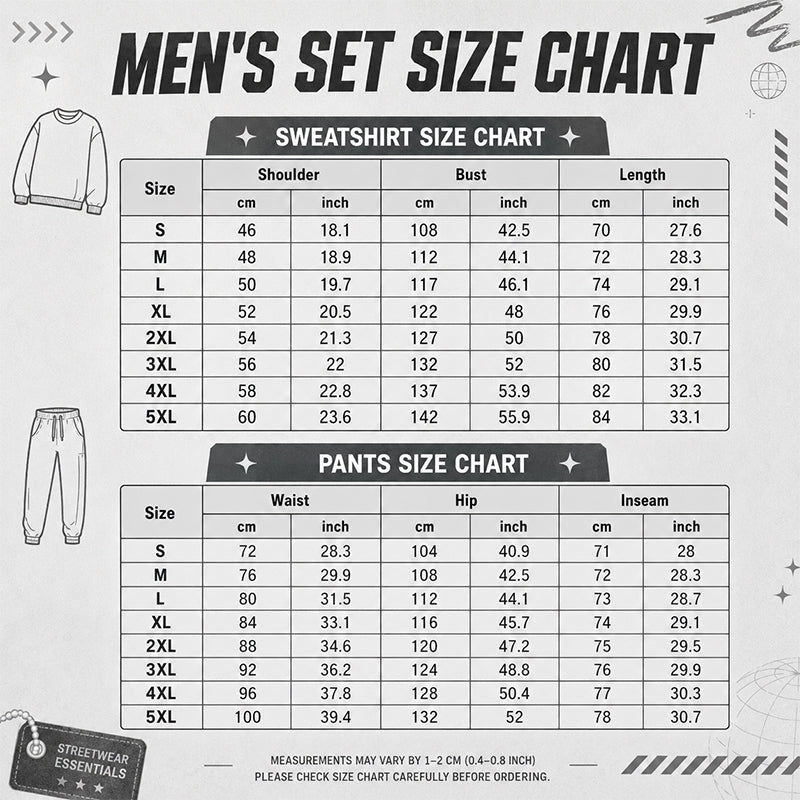 Men's Printed Half-Zip Sweatshirt & Pants Tracksuit Set